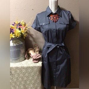 NWT Calvin Klein Button Down Dress - Gray - Size 8